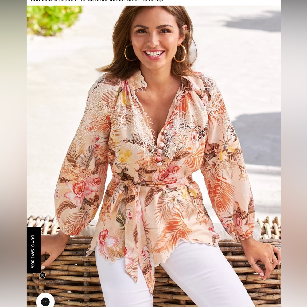 Boston Proper Floral Blouse with beautiful details